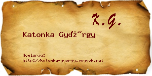 Katonka György névjegykártya