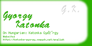 gyorgy katonka business card